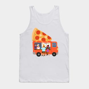 Street food truck take away pizza. Tank Top